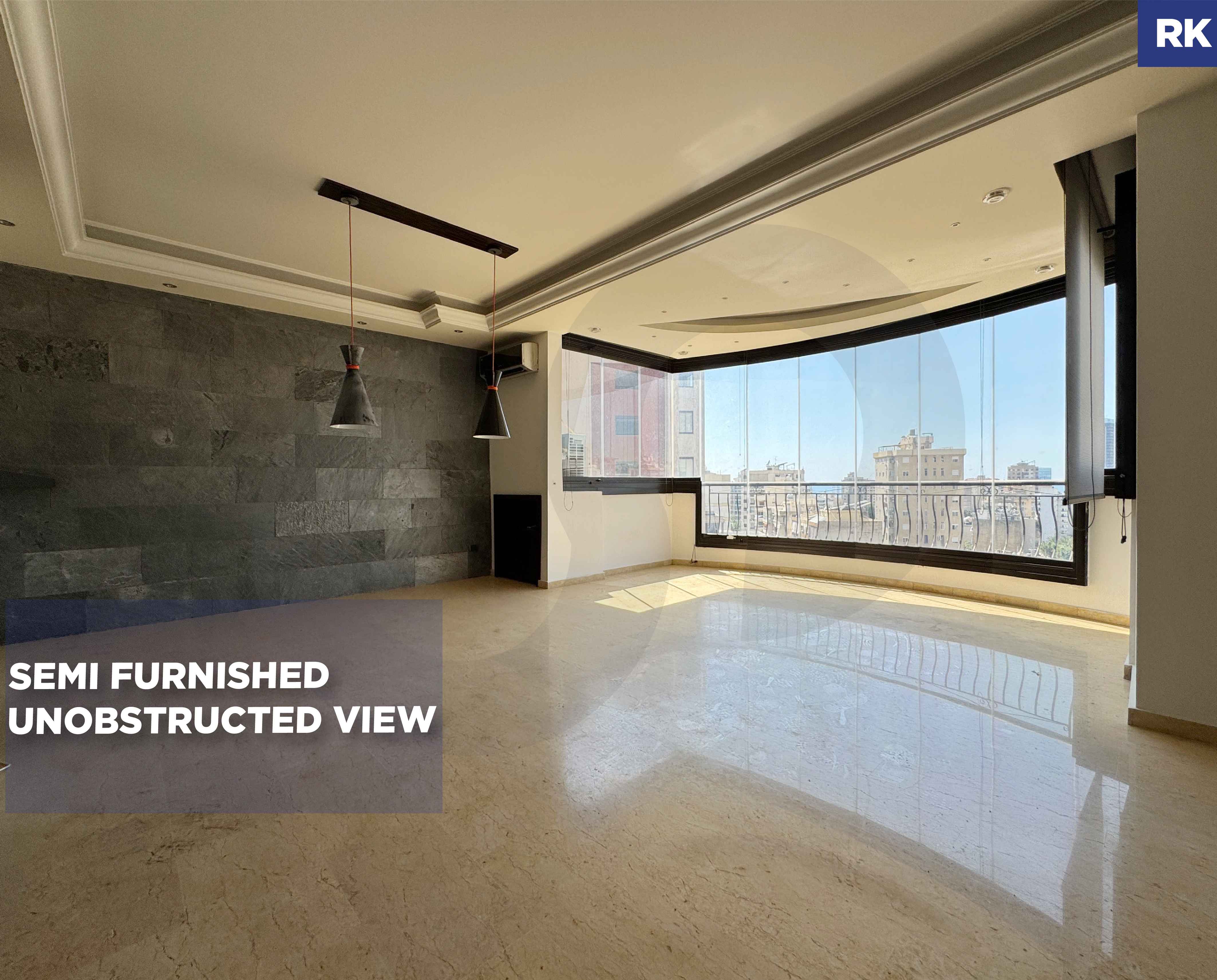 RENTAL DEAL/ Semi Furnished/Unobstructed View/Antelias,METN
