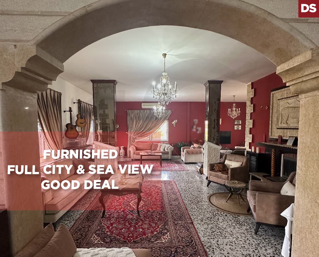 Full city & sea view, furnished, saida, Qaryeh