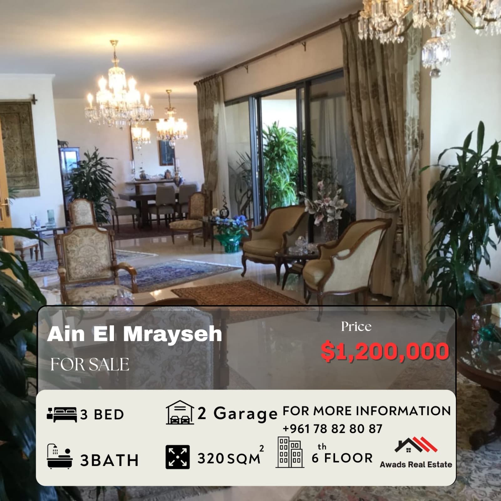 Apartment for Sale in Ein El Mrayseh